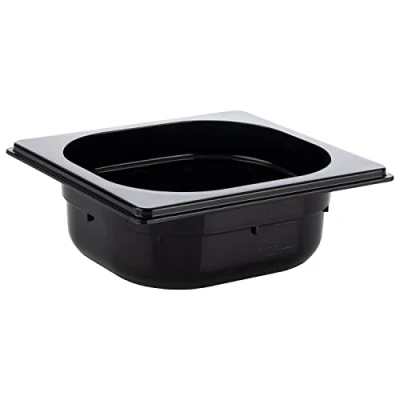 Imagen de APS 82076 GN 1/6 Depósito Gastronorm de policarbonato, dimensiones 160 x mm/altura 65 mm/volumen 1 litro, color negro
