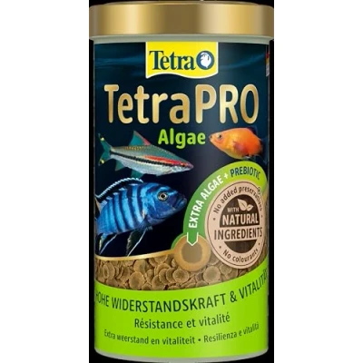 Imagen de Tetra Pro Algae Multi Crisps Alimento completo con un valor nutritivo óptimo, concentrado de algas adicional favorece la resistencia los peces, lata 500 ml