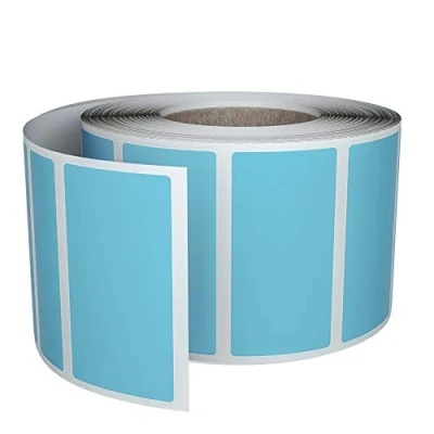 Imagen de Royal Green Rollo de 500 Etiquetas Adhesivas Azul Claro Rectangulares (4 x 1,9 cm) Pegatinas para Escribir en Superficie (40 19 mm)