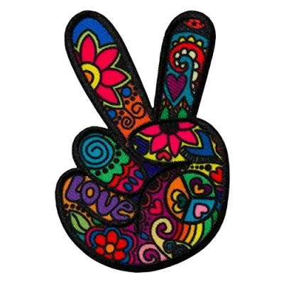 Imagen de Mono Quick 10029 Parches para planchar (1002 unidades), diseño de mano la paz hippie