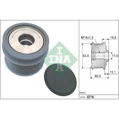 Imagen de INA 535 0364 10 Rueda Libre Alternador se requiere herramiente especial para montaje VOLKSWAGEN: Golf 7, 7 Variant, Tiguan I, SEAT: Leon III ST