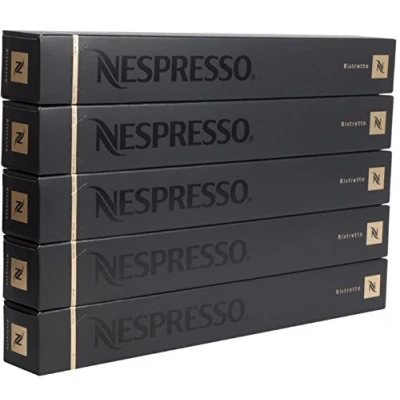Imagen de Nespresso Ristretto 50 cápsulas de café con 5 mangas larga caducidad
