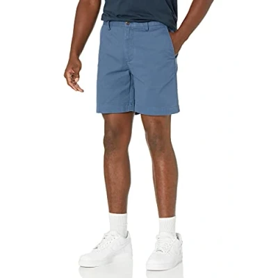 Imagen de Amazon Essentials Pantalones Cortos Chinos de Corte Ajustado con Pernera 18 cm Hombre, Azul Intenso, 33W