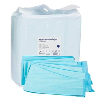 Imagen de Almohadillas Desechables para incontinencia 50 Piezas 60x60cm 6 Capas Azul, absorbencia, Protector Cama, de higiene