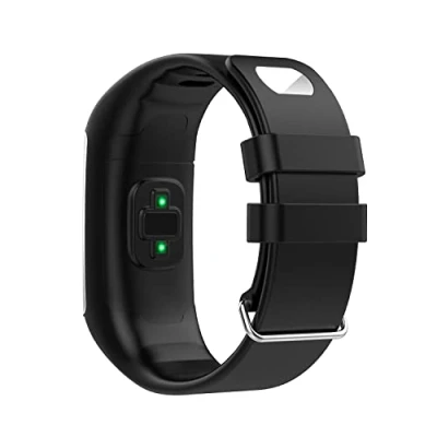 Imagen de yanghongyua la correa de silicona es adecuada para Polar A360/A370, con herramienta y hebilla, hebilla metálica A360/A370. (negro)