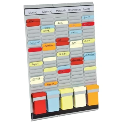 Imagen de Franken PV1 Expositor para organizar las tareas semanales de la oficina mediante tarjetas (31,5 x 49 cm, 20 filas por columna, en alemán)