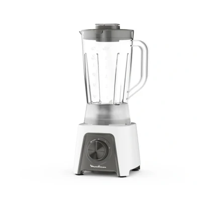 Imagen de Batidora de vaso Moulinex Blendeo+ LM2C0110, 450 W, 1.5 L, 4 Cuchillas, 2 Velocidades, Tecnología Zelkrom, Enfriamiento por aire, Smart Lock, Blanco