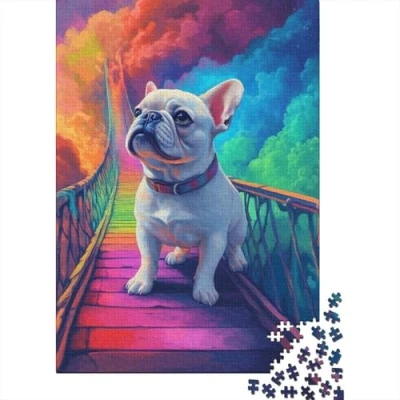 Imagen de Bulldog francés Puzzle,Puzzle 1000 Piezas,1000 Piezas Puzzle Adultos para Aliviar El Estrés,Rompecabezas Intelectual Desafío 1000pcs (75x50cm)