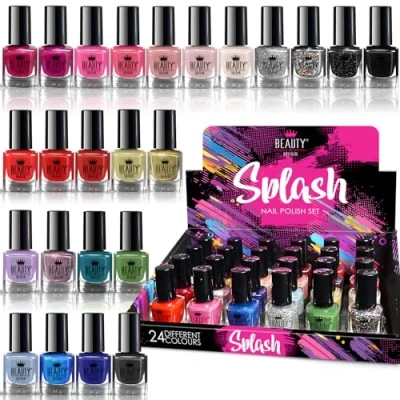 Imagen de Splash Juego de 24 Esmaltes Uñas Colores Modernos Secado Rápido (Set B)