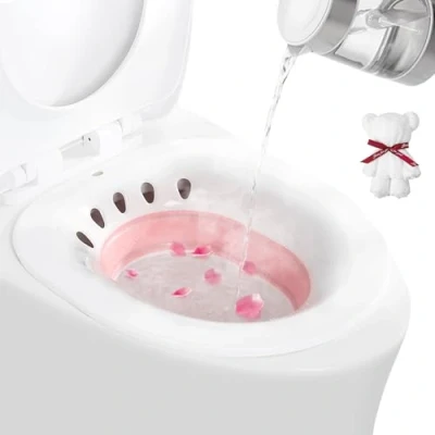 Imagen de DEANIC Bidet Portatil Para WC, Hemorroides, Baño De Asiento, Cuidado Postparto, Tratamiento Del Perineo, Bide (Rosa)