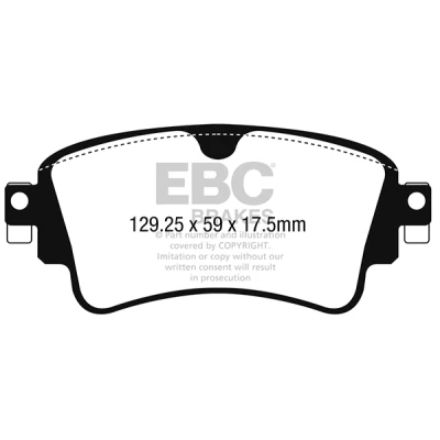 Imagen de EBC Brakes DP22254 Juego de pastillas freno Eje trasero AUDI: A6 C7 Avant, A4 B8 A5 Coupé