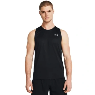 Imagen de Under Armour UA Tech Tank camiseta sin mangas para hombre, de hombre correr, color negro/blanco