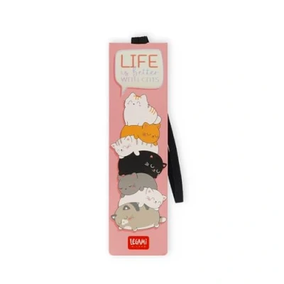 Imagen de Legami Marcapáginas con elástico, papel certificado FSC, Tema Kitty, mantiene el Sengo y libro cerrado, 4,7 x 17,5 cm