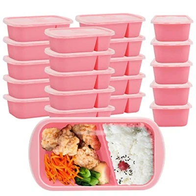 Imagen de Zeng [Set de 20] Meal Prep Containers Tapers para Comida Hermetico Preparada 2 Compartimentos 1000ml Reutilizables sin BPA con Tapa Aptas Microondas Lavavajillas cierre Hermético