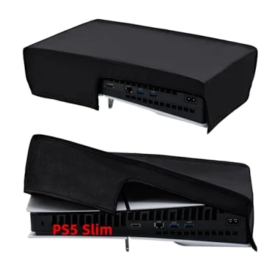 Imagen de Tolesum Funda Para Ps5 Slim, Protectora Antiarañazos Impermeable Solo Consolas Slim Digital Edition y Disc No Horizontal Negro