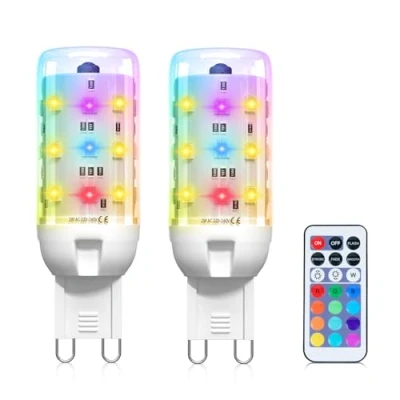 Imagen de BrightWish Bombilla G9 LED de Colores, 2W Dimmable con Mando, 12 Colores RGB y Luz Cálida 3000K, Inteligente para Sala, Oficina, 2 Piezas