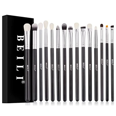Imagen de BEILI Juego de Brochas Maquillaje Profesional, Delineador Ojos, Cejas,Pinceles Para Corrector, Sombras, Difuminar,Cel Labios