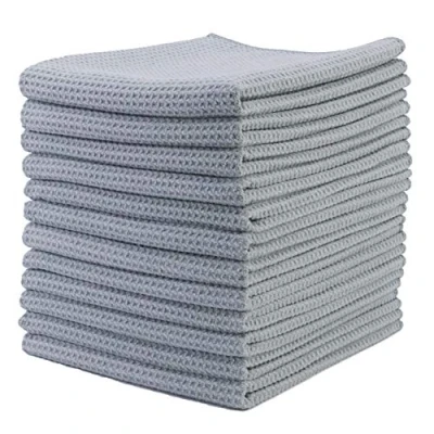 Imagen de Polyte Paño de Cocina Microfibra superabsorbente Punto gofrado Gris 40 x 71 cm Pack 12