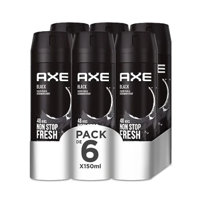 Imagen de Axe Desodorante Bodyspray Black 150ml, pack de 6 unidades