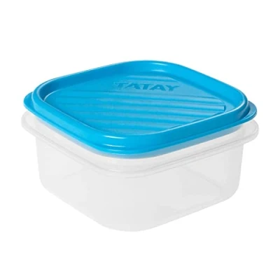 Imagen de Tatay Fiambrera de Alimentos, Hermética, Tapa Flexible a Presión, Libre BPA, Apto Microondas y Lavavajillas, Color Azul, Medidas: 10 x 5,5 cm, 0.3L Capacidad