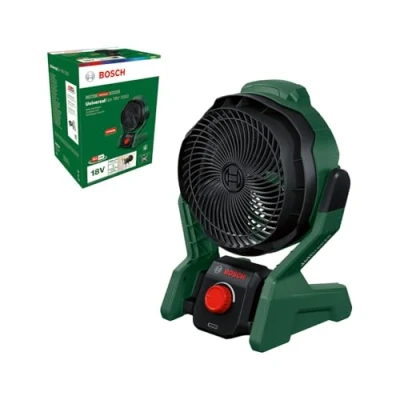 Imagen de Bosch Ventilador portátil sin cable UniversalFan 18V 1000 (sin batería, sistema de 18 voltios, para bricolaje, camping y más, volumen flujo aire: m3/h, en caja)