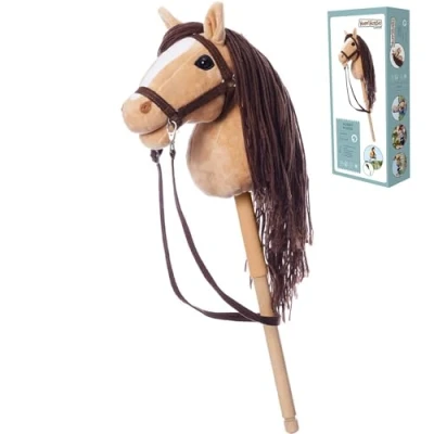 Imagen de HOPPIHORSE El Hobby Horse edición Deportiva A4, Caballo de Palo con cabezada, riendas, Correa del Hombro, Cola y empuñadura Silicona, Peluche Caja Regalo.