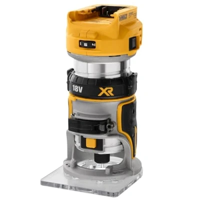 Imagen de DEWALT DCW600N XJ Perfiladora XR 18V, Motor Sin Escobillas, Velocidad Variable 16,000 25,500 rpm, Base Ajustable, Luz LED, Compatible con Baterías XR, Compacto y Ergonómico, Batería ni Cargador