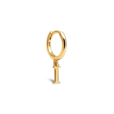 Imagen de SINGULARU Pendiente Suelto Personalizado Aro Letter en Plata de Ley con acabado Baño Oro 18kt Motivo Letra Joyas para Mujer I