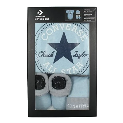 Imagen de Converse Classic Infant HAT Bodysuit Bootie Unisex SET Regalos para bebés niños, Talla: 6 12m, Pacific blue coast