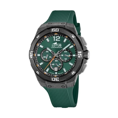 Imagen de LOTUS Reloj Hombre 18975/2 Chrono Caja de Fibra Carbono Negro Correa Caucho Verde