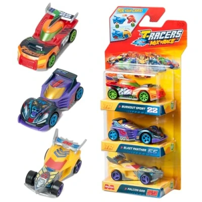 Imagen de T RACERS Mix &#039;N Race 3 Pack de Coches coleccionables. desmontables por dos partes y con piezas intercambiables. 2/4