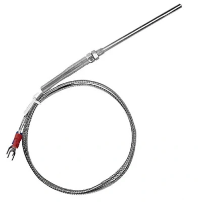 Imagen de tipo K Thermocouple, M8 rosca termopar 50 mm sonda sensor de temperatura cable 0 400 C (1 m)