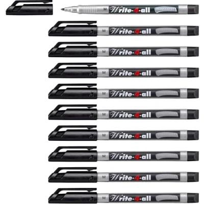 Imagen de Marcador permanente STABILO Write 4 all Caja con 10 unidades Punta media Color negro