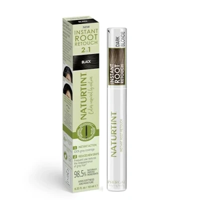 Imagen de Naturtint Instant Root Retouch Retocador Temporal de Canas, Raíces y Cejas Cobertura 100% Acabado Natural Aplicación con Cepillo 98,5% Ingredientes Naturales Dark Blonde 10 ml