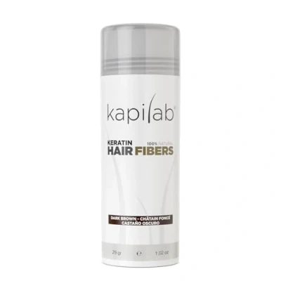 Imagen de Kapilab Fibras Capilares Disimula la falta de Cabello al Instante Microfibras en Polvo Queratina para Hombres y Mujeres Tapa Calvicie forma Natural 25gr Castaño Oscuro