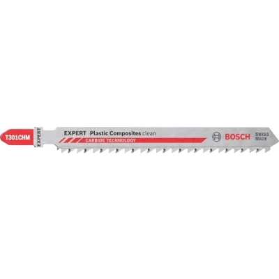 Imagen de Bosch Professional 3x Hojas de Sierra calar Expert ‘Plastic Composites Clean’ T 301 CHM (para Madera plástica WPC, Compuesto superficie sólida, Longitud 117 mm, accesorios calar)
