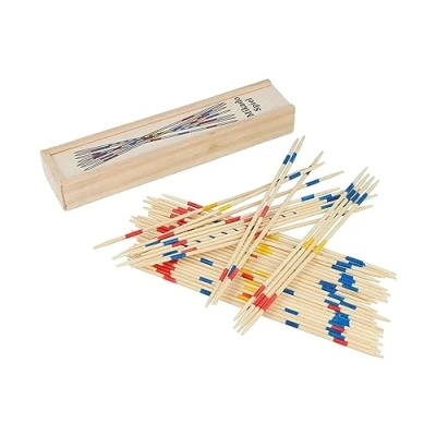 Imagen de HENBRANDT Tradicional Juego Mikado con 41 palitos de Madera, Pick up Sticks en una Caja Estrategia y Viaje, juegete famiglia para niños Adultos