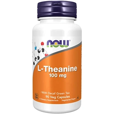 Imagen de Now Foods, L Teanina, 100mg, 90 Cápsulas veganas, Probado en Laboratorio, Aminoácido, Sin Gluten, Soja, Vegetariano