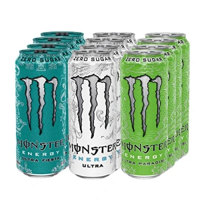Imagen de Monster Ultra Estuche mixto de bebida energética sin azúcar (24 latas 500 ml, cero calorías), Paradise, Zero, Red, Fiesta