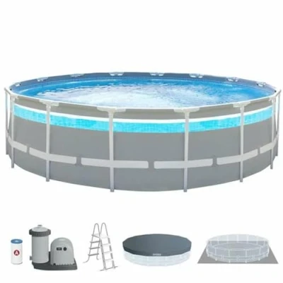 Imagen de Intex Piscina Desmontable, Ø488x122 cm, con depuradora Cartucho, 5.678 litros/Hora, Filtro Cartucho Tipo A, Crearview Prism Frame, 19.156 litros, para 6 Personas