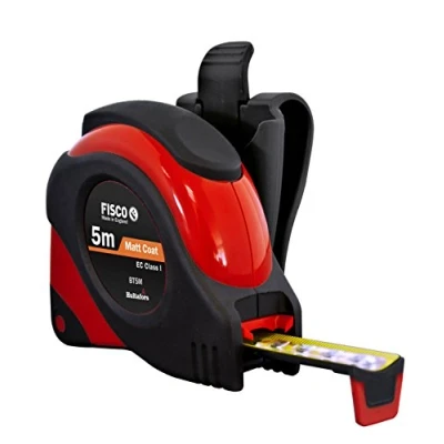 Imagen de Fisco Big T Flexómetro profesional Clase I con protección de goma resistente (5 m x 19 mm)