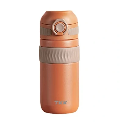 Imagen de TKK Taza térmica de 450 ml, acero inoxidable, doble pared, aislada, a prueba fugas, para café y té