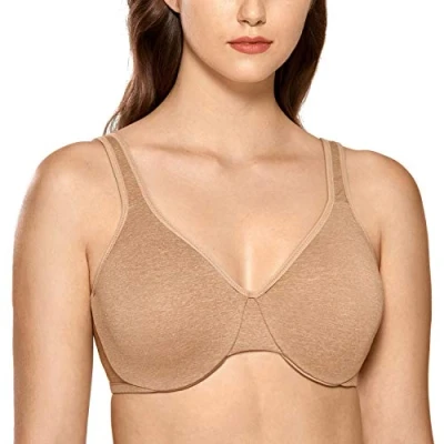 Imagen de DELIMIRA Mujer Sujetador Copa Completa Reductor con Aros Minimizador Talla Grande Cuerda 105D