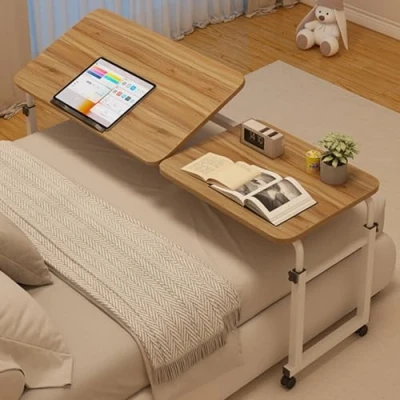 Imagen de Escritorio de Cama sobre la Mesa con Ruedas móvil computadora