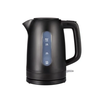 Imagen de Amazon Basics Hervidor de Agua Eléctrico 1,7L, 2200 W, Libre BPA con Base 360, Apagado Automático y Filtro Antical Extraíble, Negro Mate