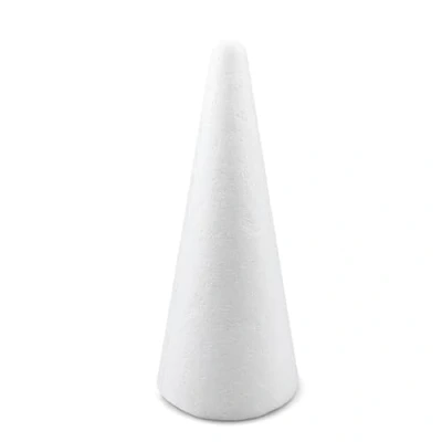 Imagen de Netuno 5 conos de espuma poliestireno, 15 cm, color blanco, para manualidades, modelado, proyectos arte