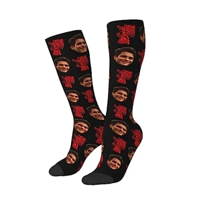 Imagen de yrozvw Calcetines Personalizados con Foto en para Hombres Mujeres Regalos de Boda Navidad