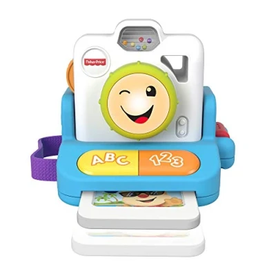 Imagen de Fisher Price Cámara Instantánea Haz Clic y aprende, Juguete con música luz para niños + 6 Meses (Mattel GMX37)