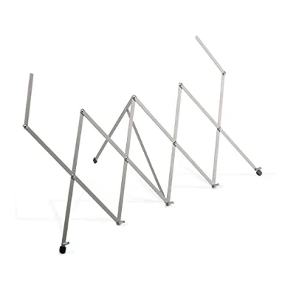 Imagen de K&amp;M 124 escritorio para tijeras color níquel Soporte de mesa, extensible, acero, estilo cartera también apto cítaras