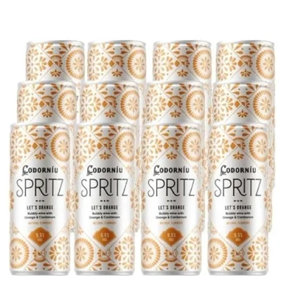 Imagen de Codorníu Spritz Let&#039;S Orange, Vino Espumoso con Sabor Naranja y Cardamomo, Caja 12 Latas de 25 cl